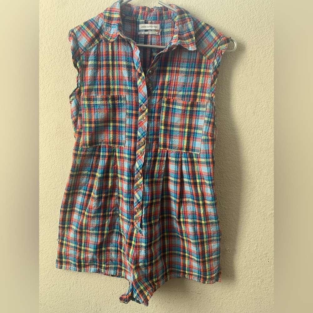 UO Plaid Romper size S